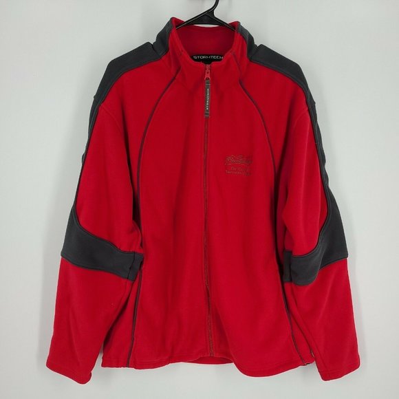 Stormtech Other - StormTech Fleece Jacket Mens Size Large Full Zip Red Gray Colorblock  Budweiser